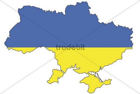 Ukraine, flag, outline - Download Places