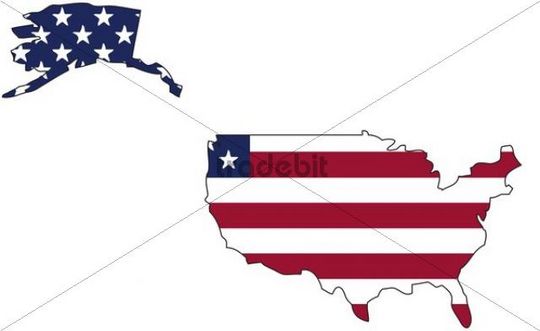 USA, flag outline - Download Places
