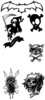 Thumbnail 6 x Tattoo flashes - Dark Style: Skulls, Cat, Bat