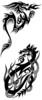 Thumbnail 2 x Tattoo flashes - Dragons with flames