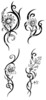 Thumbnail 4 x Tattoo flashes - Flowers with Tribals