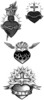 Thumbnail 4 x Tattoo flashes - Sacred Hearts