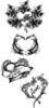 Thumbnail 4 x Tattoo flashes - Hearts with flowers, Calligraphy