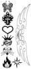 Thumbnail 8 x Tattoo flashes - Sacred Hearts,  Hearts with flames, calligraphy, tribal