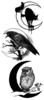 Thumbnail 3 x Tattoo flashes -Moon and birds