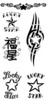 Thumbnail 6 x Tattoo flashes - Stars with old style script, tribal, kanjii