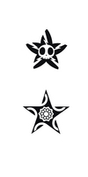 Thumbnail 2 x Tattoo flashes - Star and Star-shaped Skull