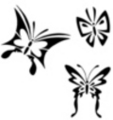Thumbnail 3 x Tattoo flashes - Butterflies