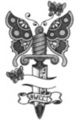 Thumbnail Tattoo flash - Butterflies with dagger