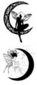 Thumbnail 2 x Tattoo flashes -Fairies with Moon