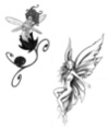 Thumbnail 2 x Tattoo flashes - Fairies with flower