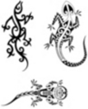 Thumbnail 3 x Tattoo flashes - Tribal Geckos