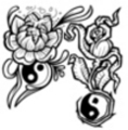 Thumbnail 2 x Tattoo flashes - Rose with tao/ peony with tao