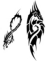 Thumbnail 2 x Tattoo flashes - Tribal Dragons
