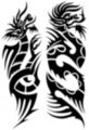 Thumbnail 2 x Tattoo flashes - Tribal Dragons