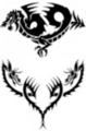 Thumbnail 2 x Tattoo flashes - Tribal Dragons