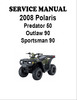 Thumbnail 2008 Polaris Predator, Outlaw, Sportsman 50/90 Svc Manual
