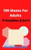 Thumbnail 100 Mazes For Adults Printable 8.5x11 With Solutions
