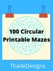 Thumbnail 100 circular printable mazes With Solutions