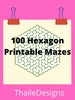Thumbnail 100 Hexagon Printable Mazes With Solutions