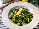 Thumbnail Charred Asparagus Kale Pasta with Lemony Cannelini Bean