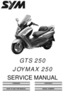Thumbnail SYM RV250 GTS250 and Joymax 250 Service  manual